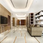 Interior design trends using natural stones featuring marble, travertine, and granite in modern home interiors